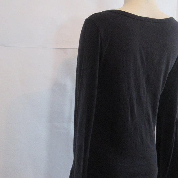 Wilfred Aritzia  Blouse Top Black 3 Buttons Cotton  Women Medium - Picture 4 of 10